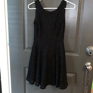 Black floral lace dress